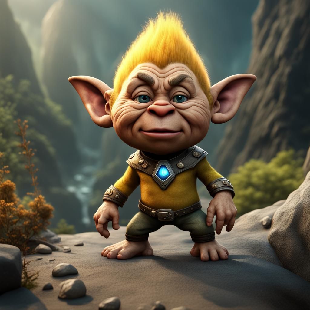Hyperrealistic Captain Kirk as a Cute Troll