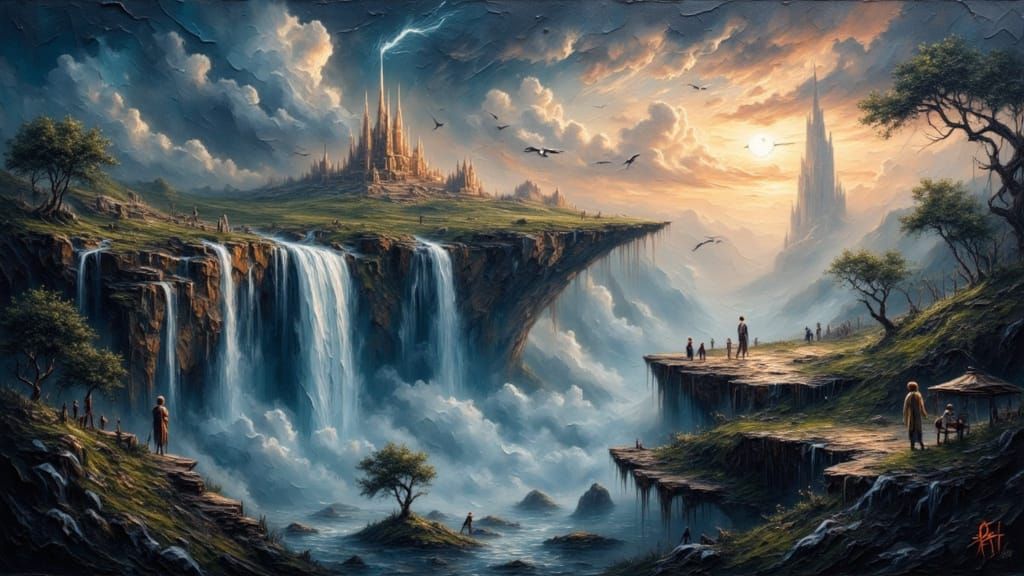 Epic Fantasy Realm: Floating Islands & Crystal Tower