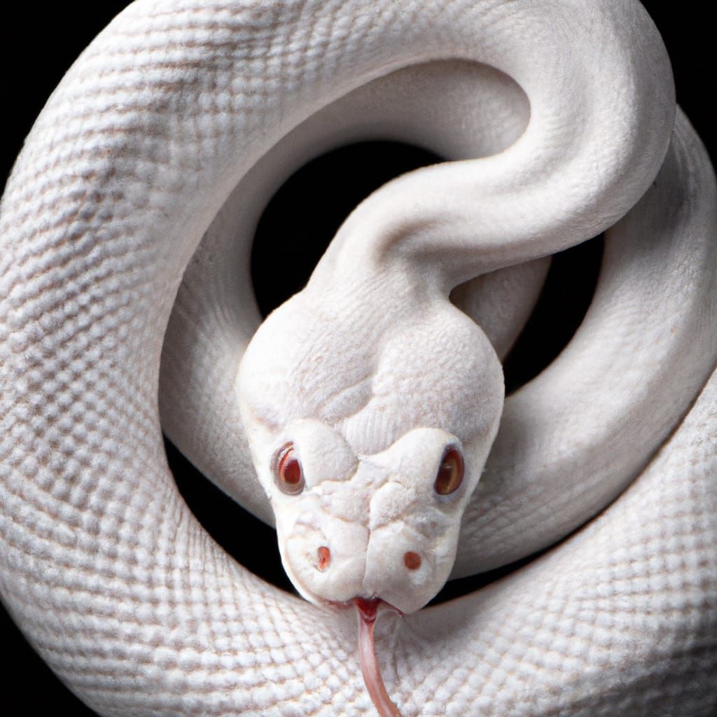 Adorable White Snake Portrait in Hyperrealistic Style
