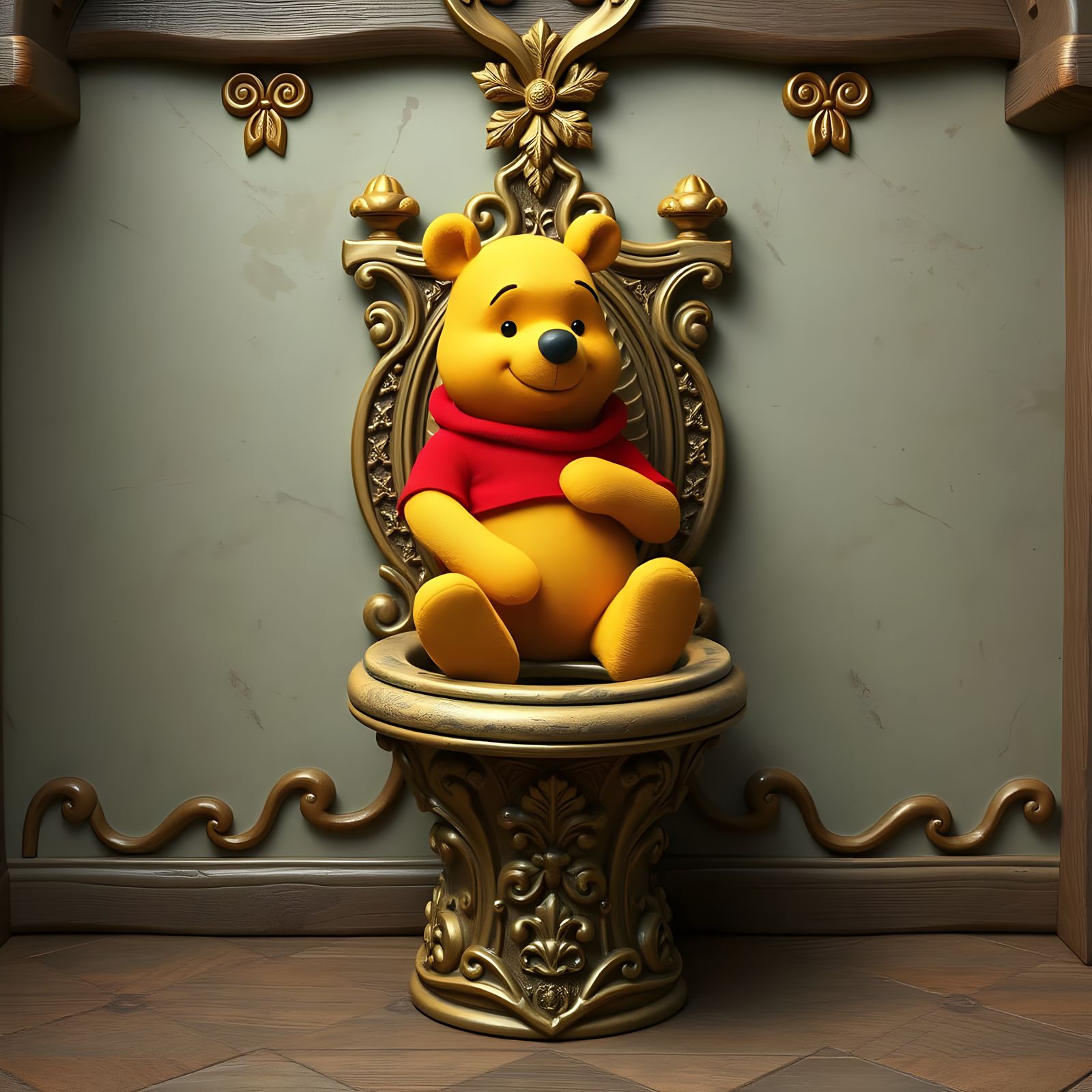 Winnie the Pooh on Medieval Irish Toilet