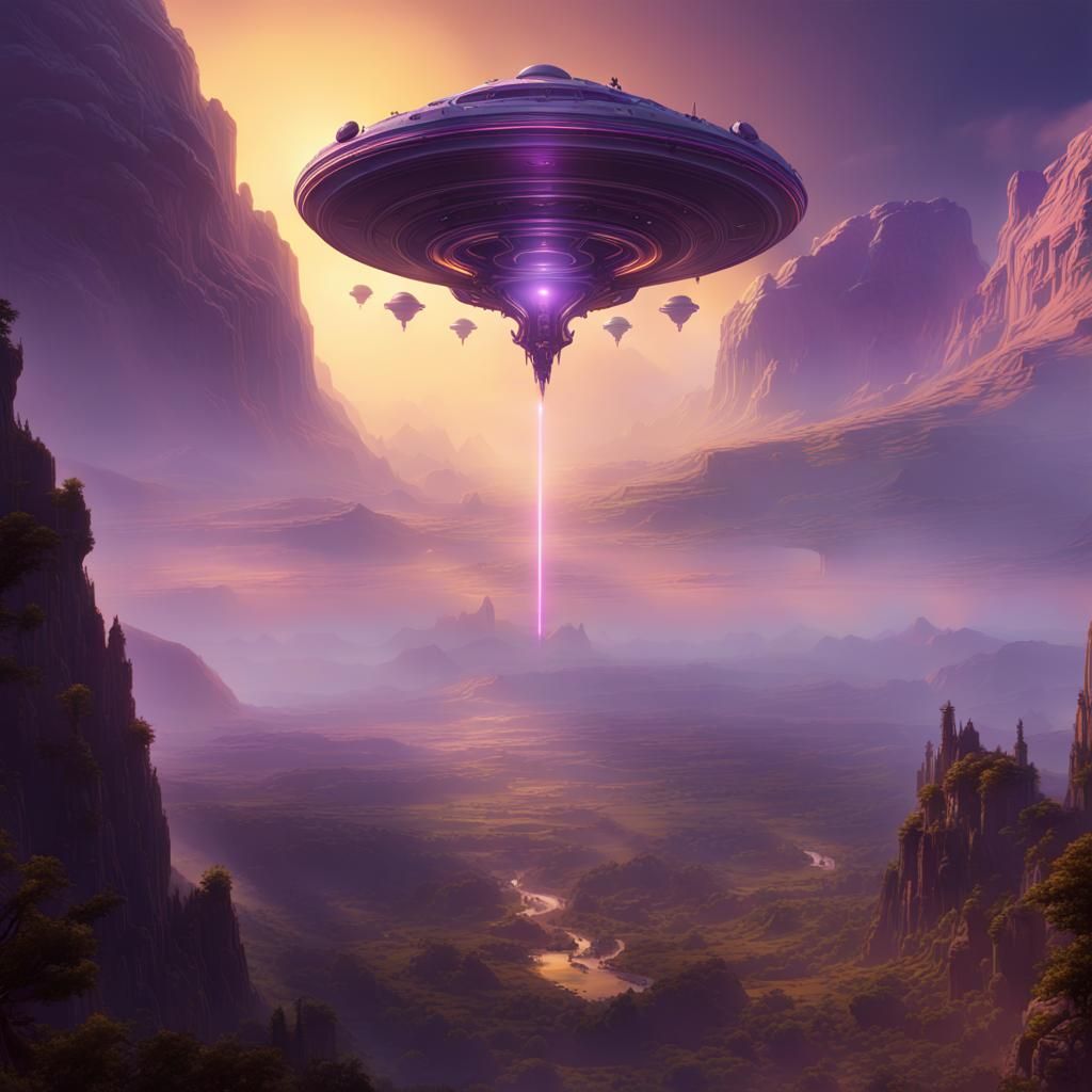UFOs in Dark Fantasy Style, 8K Resolution