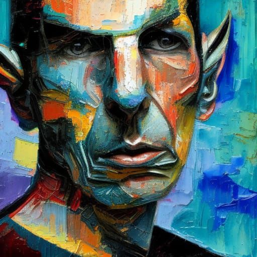 Young Spock Impasto Portrait in Acrylics