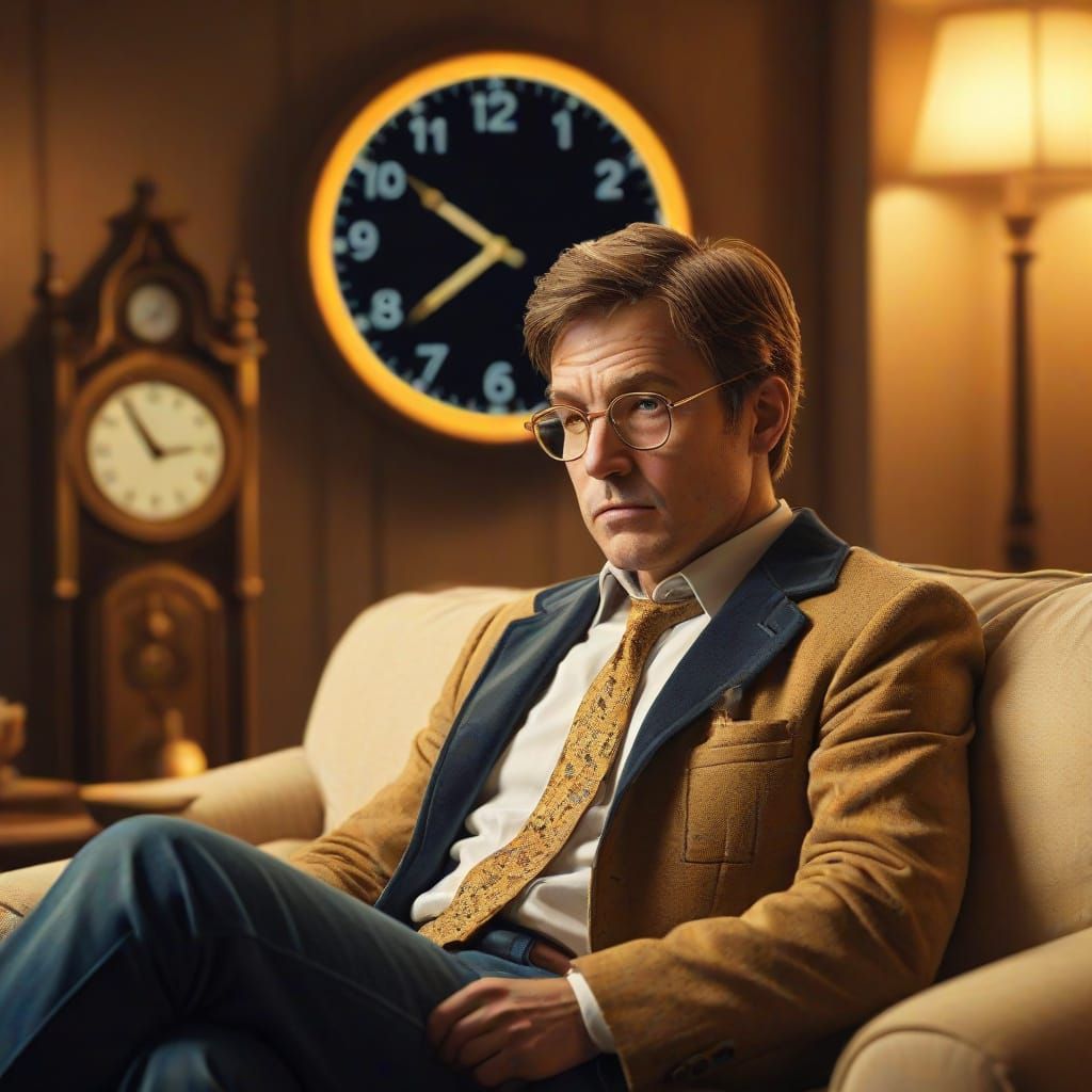 The Procrastinator's Dreamlike Portrait in Surreal Style