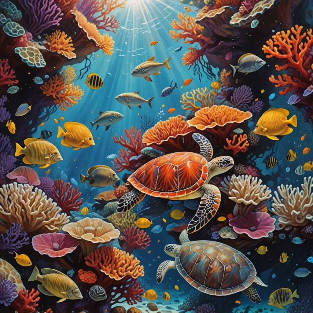 Caribbean Coral Reef: A Vibrant Underwater Scene