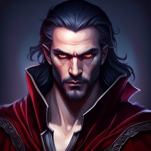 Dracula Portrait in Art Nouveau Style