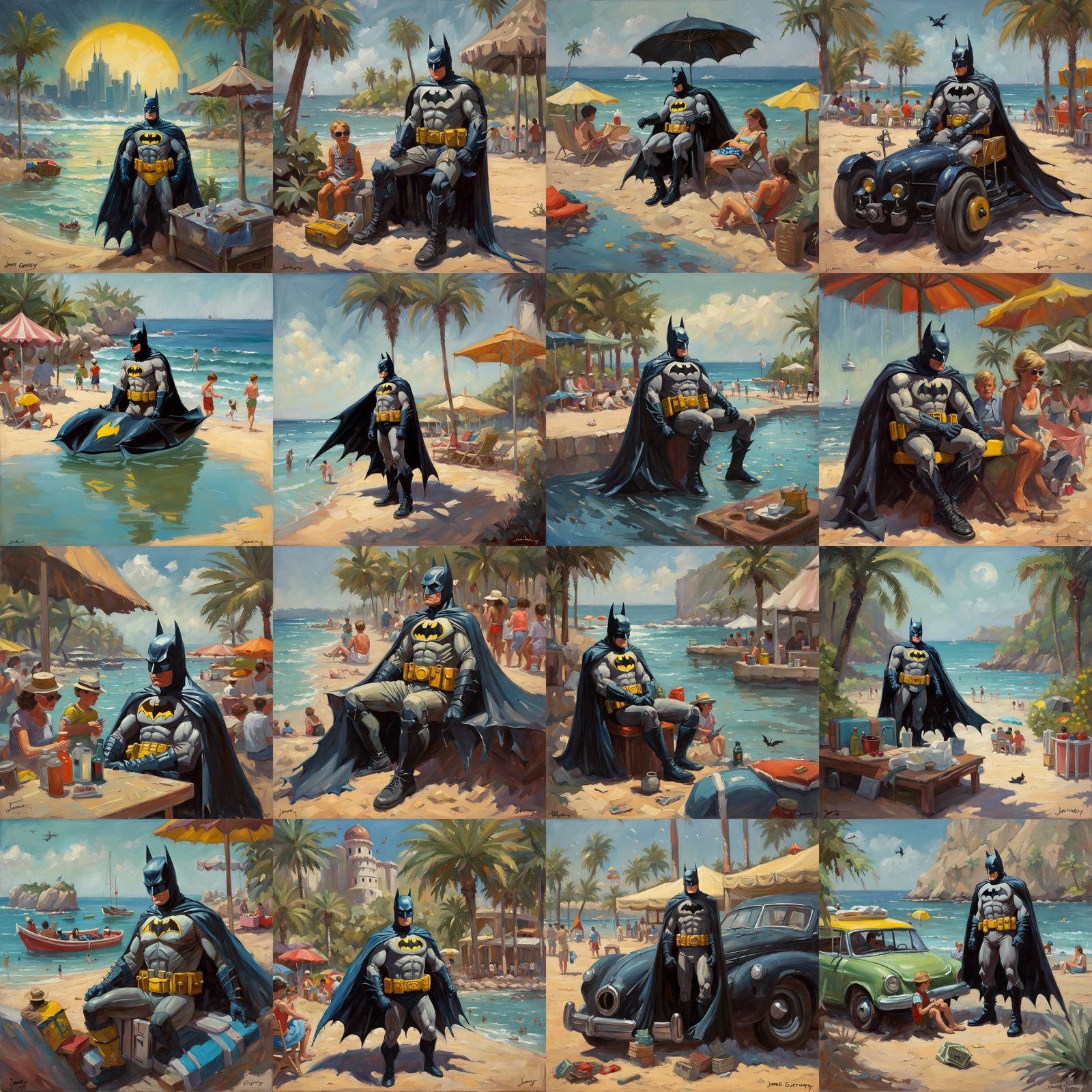 Batman Vacation: Oil Painting by Gurney