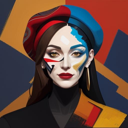 Cubist Fragmentation in Vibrant Colors