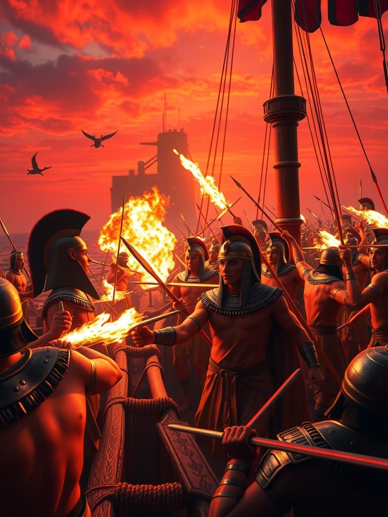 Egyptian Warriors Defend Against Atlantis Invaders in Epic N...