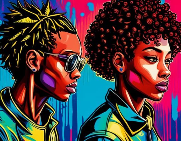 AFRO BLACK AND ASIAN_FEMALE AND MALE_CYBER PUNK (MIDNIGHT) 
...