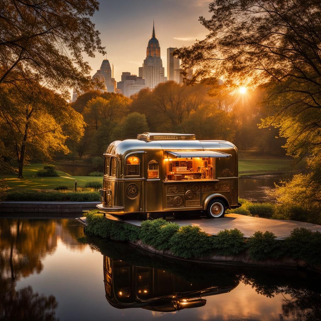Steampunk Food Truck with Art Deco Design