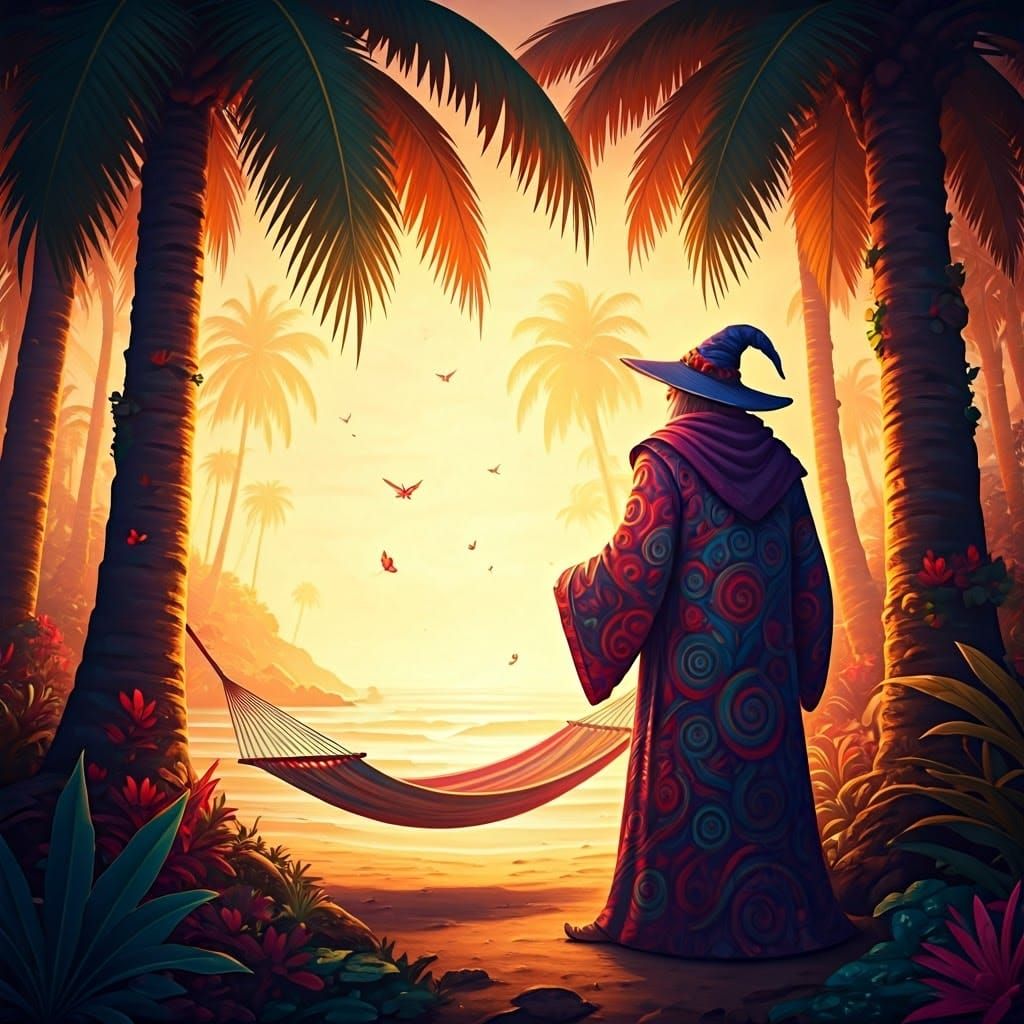 Enchanted Tropical Beach Forest with Fairies