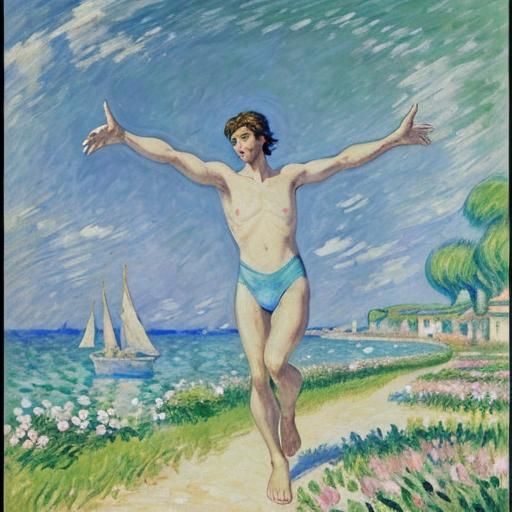 Spring Zephyr's Return: Impressionist Oil Painting