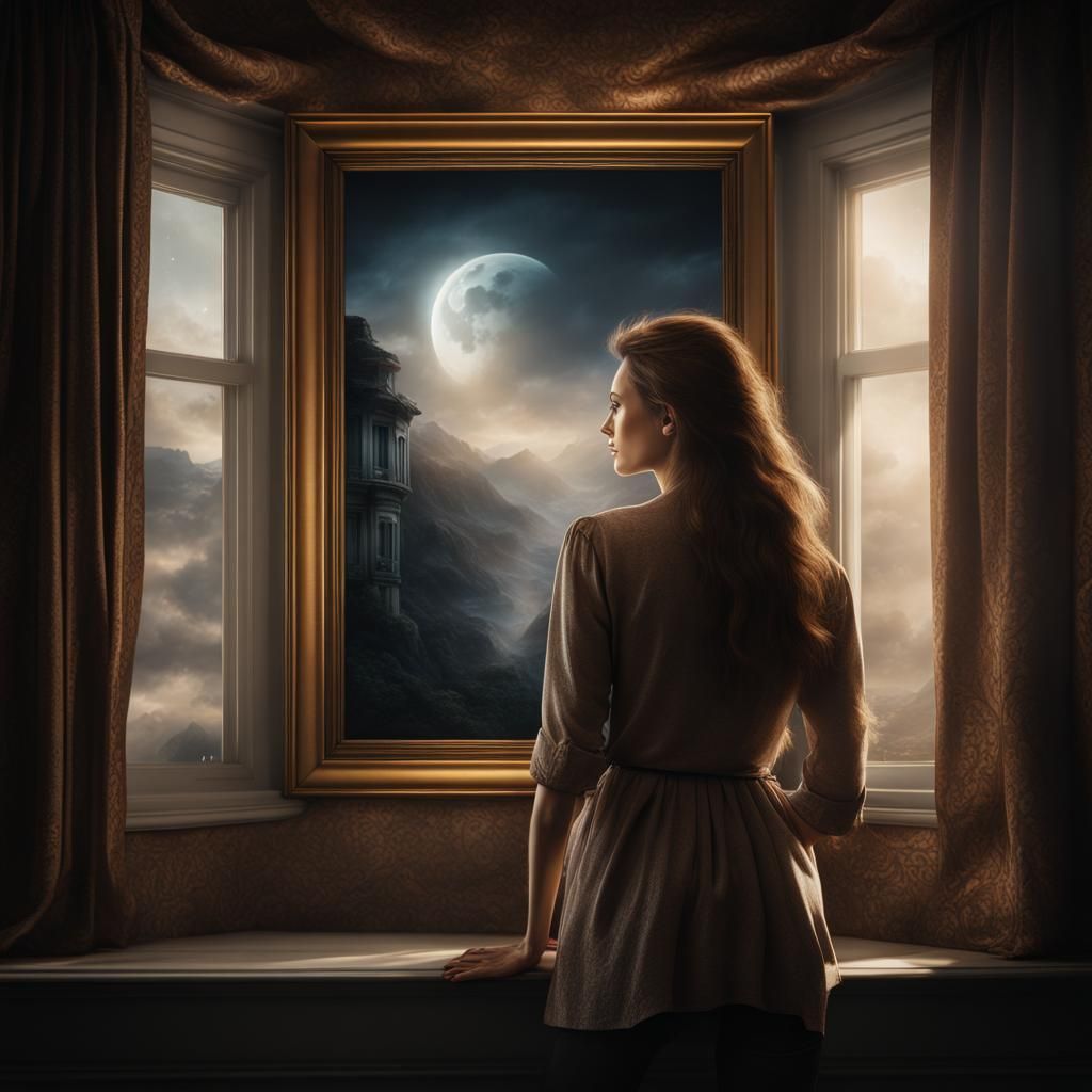 Moonlit Portrait: A Digital Matte Painting