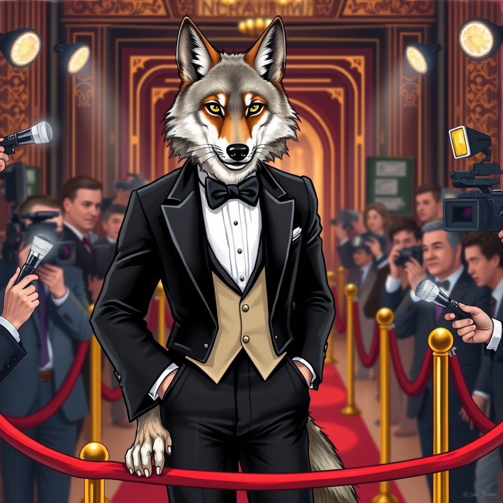 Wolf in Black Tie, Red Carpet Debonair