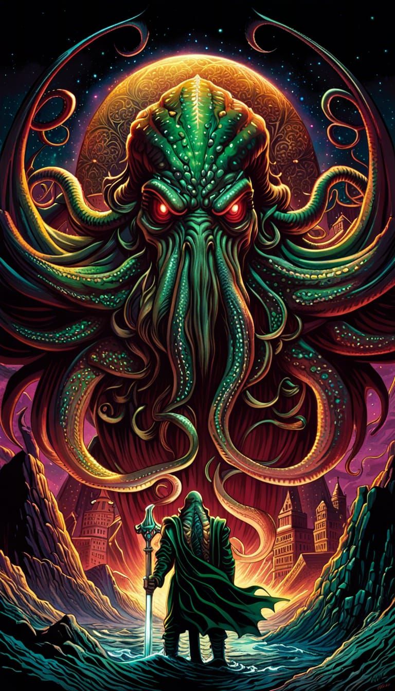 Cthulhu in Comic Book Art Style