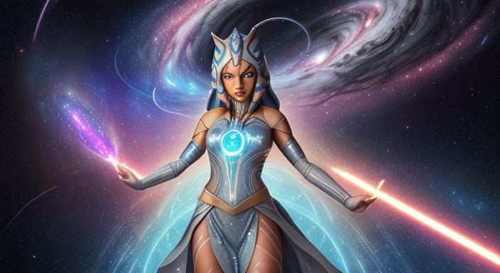 Ahsoka as Goddess in Astral Cosmic Illustration