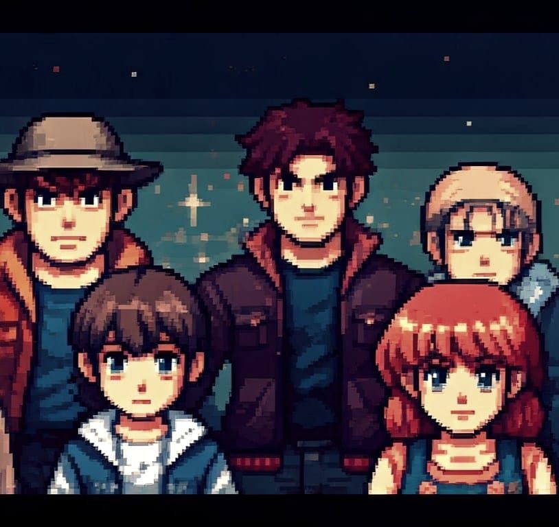 Vintage Video Game Pixel Art Collaboration Poster