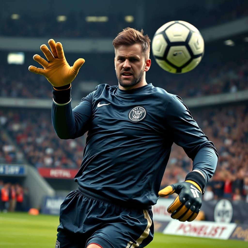 Futbol Goalkeeper's Desperate Dive to Stop Penalty