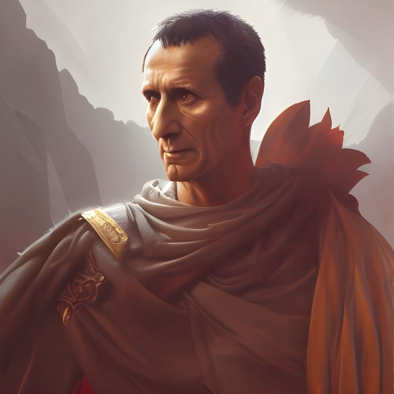 Julius Caesar Portrait in Photorealistic Style