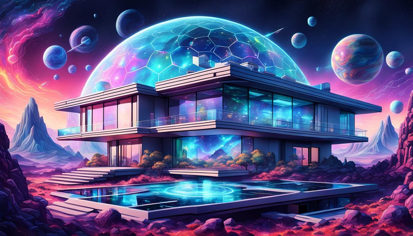 Futuristic House in Science Fiction Astral Style