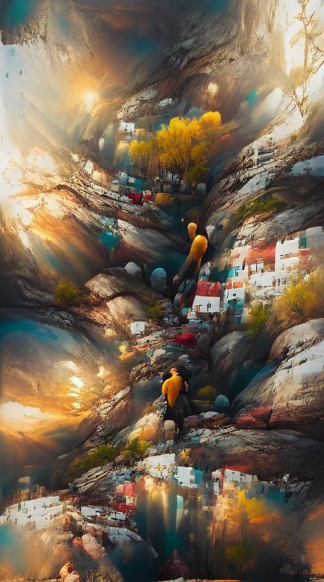 Endless Icy Cave Under a Distant Sun