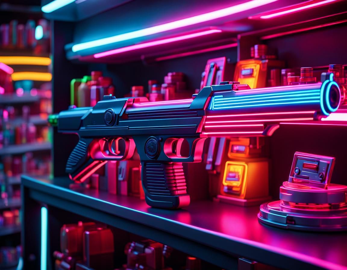 Futuristic Toy Laser Gun in Futurama Style