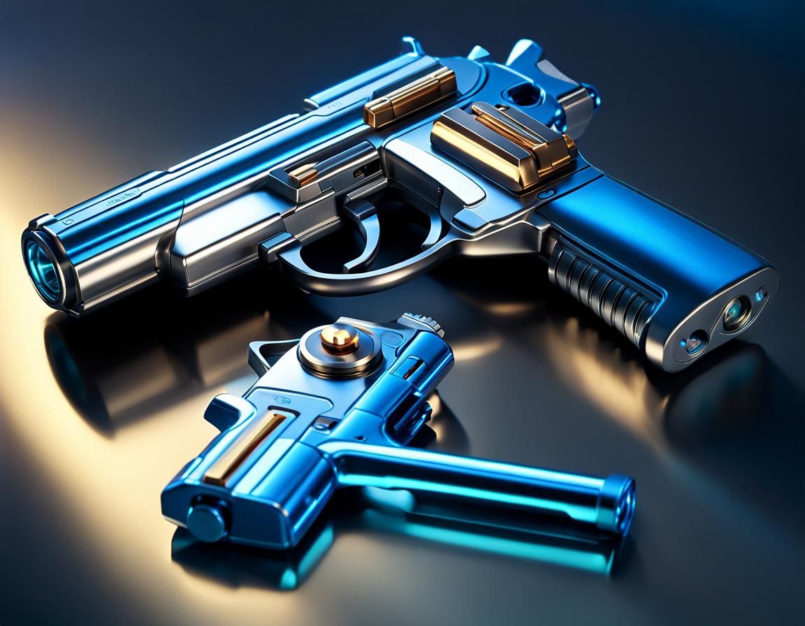 Futurama-Style Toy Gun with Blue Glow