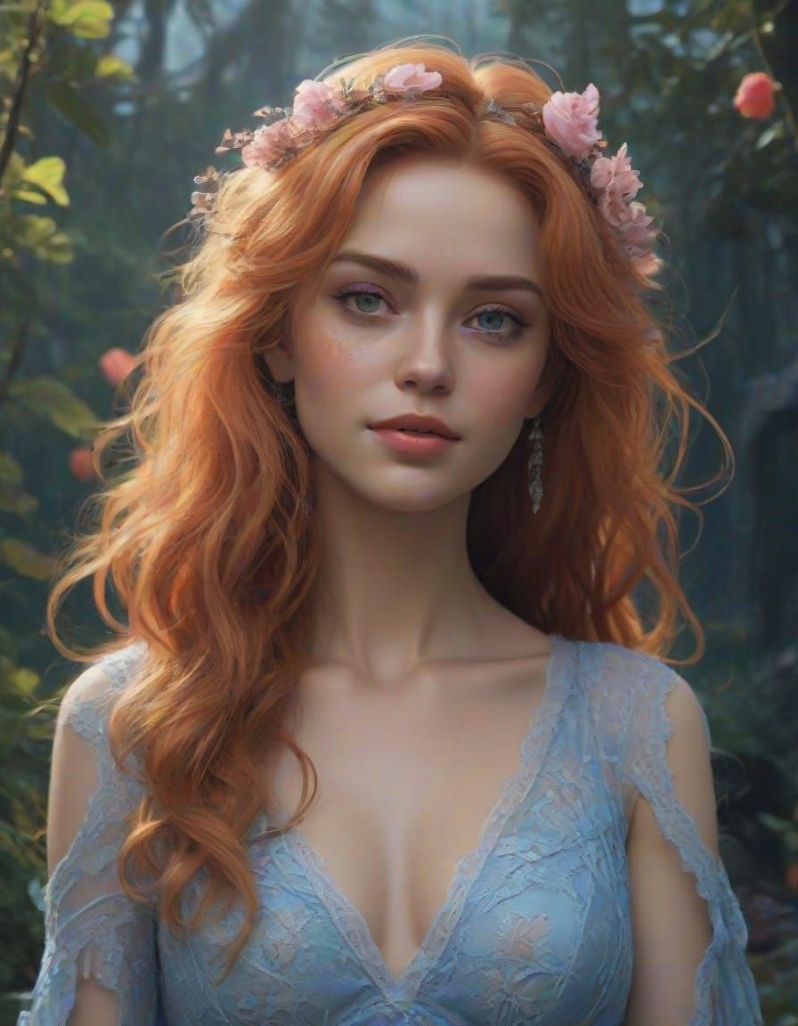 Gwen in Dreamy Fantasy Gown with Roses