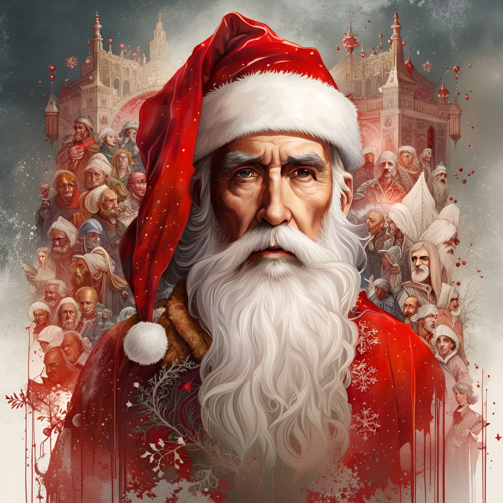 Christopher Lee as Santa Claus in Fantasy Art Style