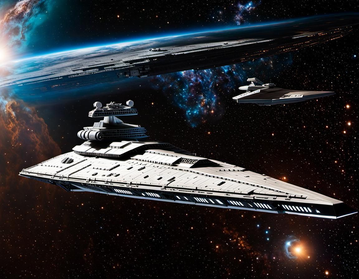 Epic Star Destroyer in Space Opera Scene