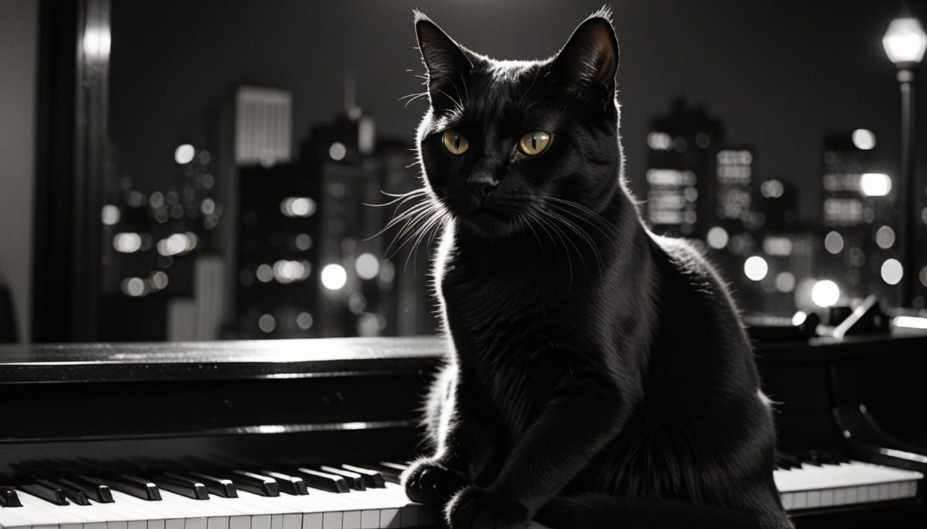 Sultry Noir Jazz Feline