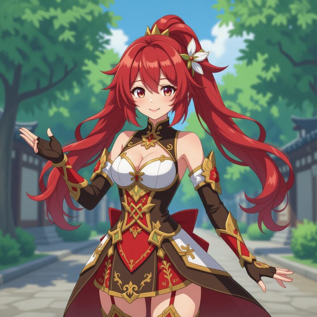 Genshin Impact Style Character Illustration