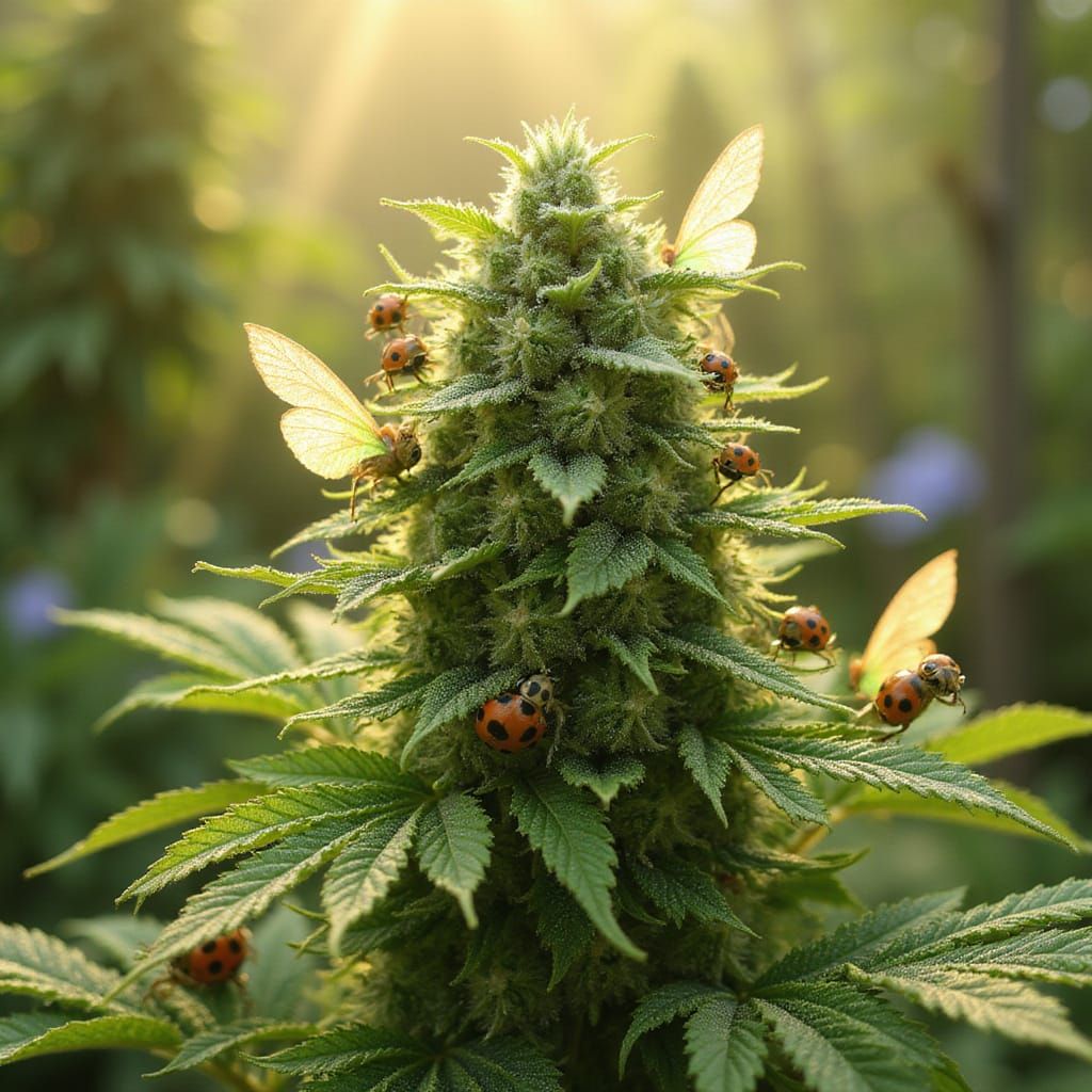 Whimsical Cannabis Garden in Froud's Style