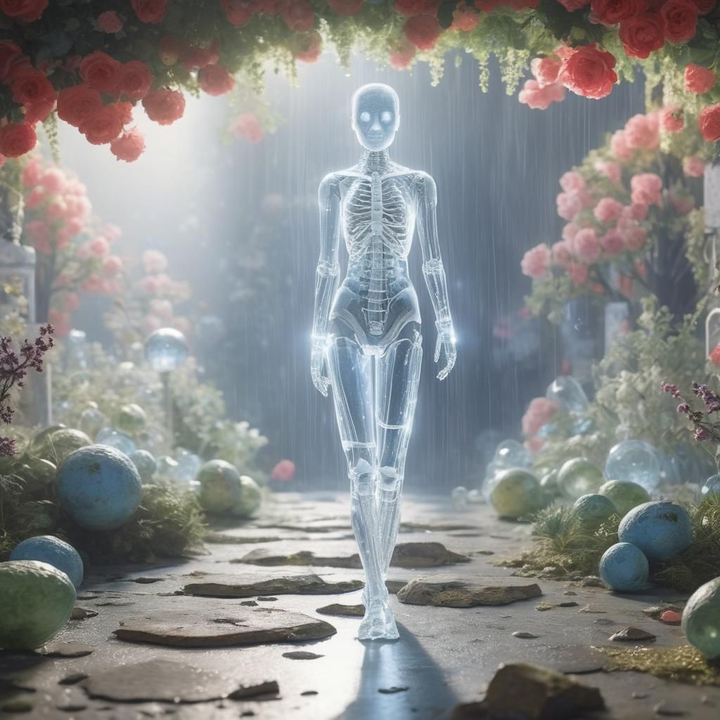 Moonlit Ghosts Gather in Garden