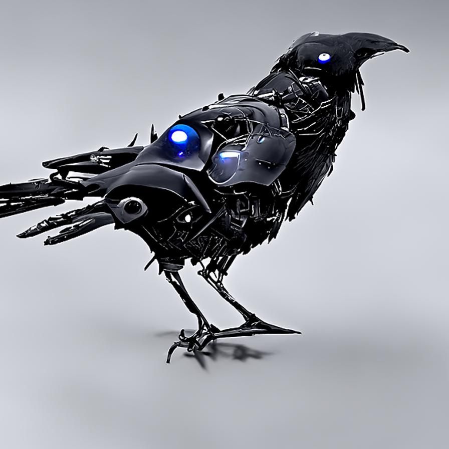 Cybernetically Enhanced Raven Concept Art