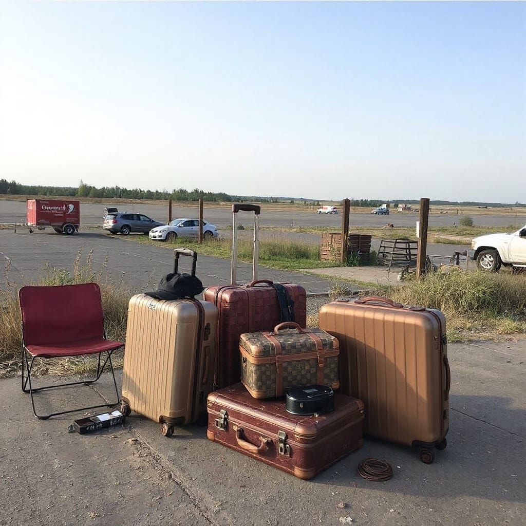 Abandoned Luggage Piled High