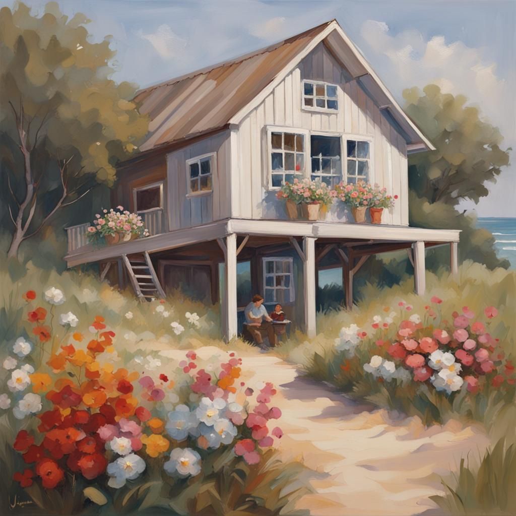 Charming Beachside Home: Barn Conversion in Oil Painting Sty...