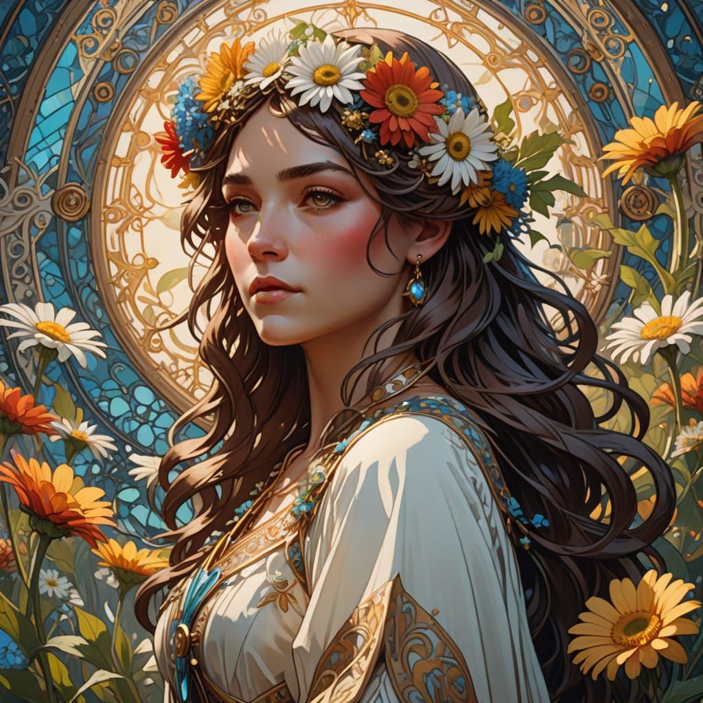 Surreal Field Goddess in Greg Rutkowski Style