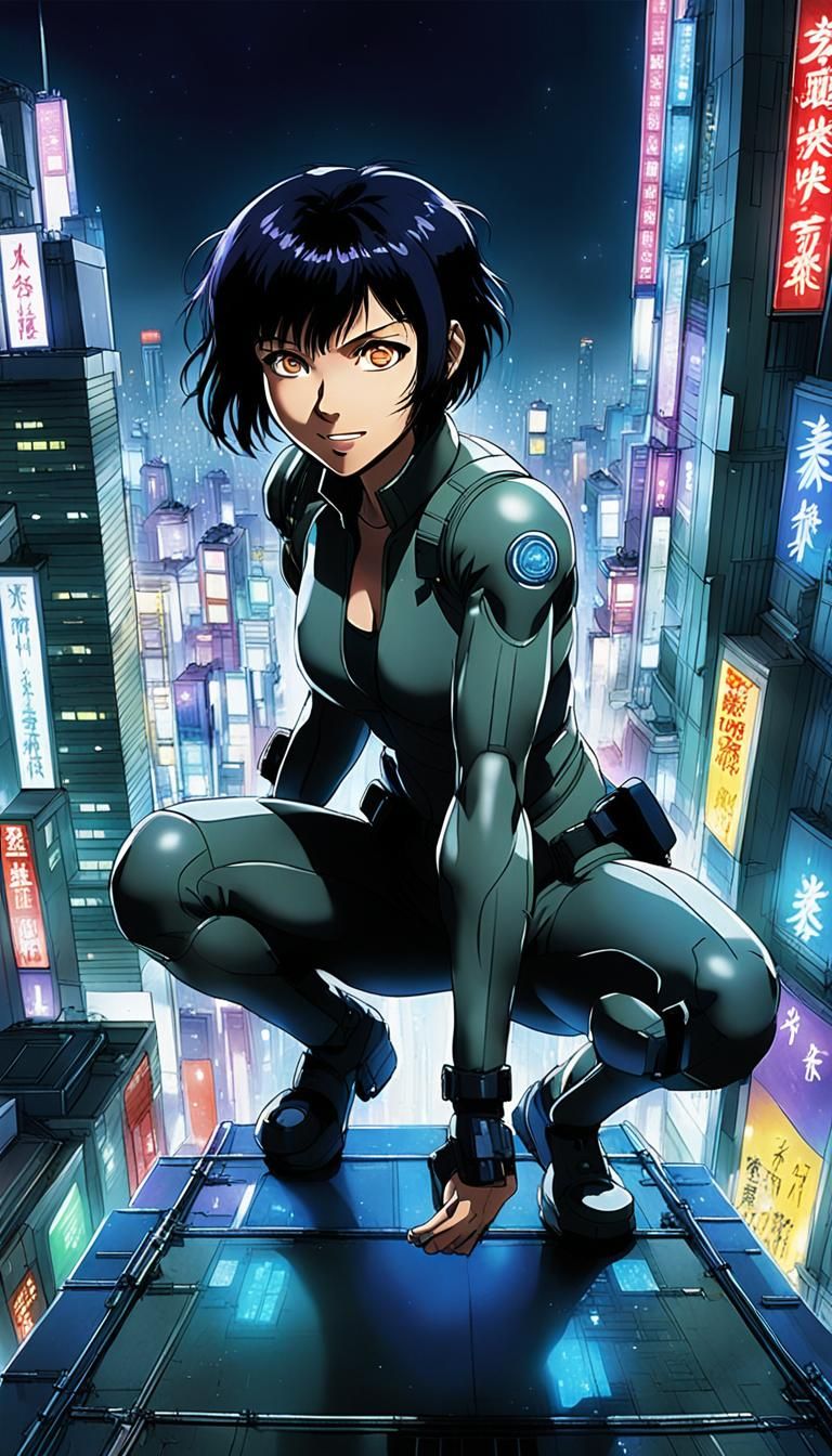 Motoko Kusanagi Ready to Leap, Anime Art Style