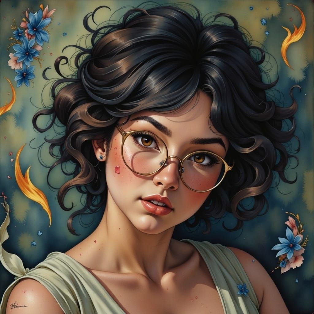 A Profound Portrait of Inner Reflection in Vibrant Fantasy L...