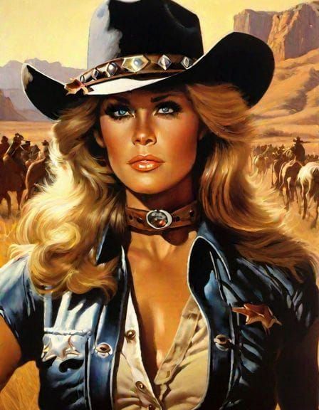 Jane Fonda as Cowgirl, AI Generated