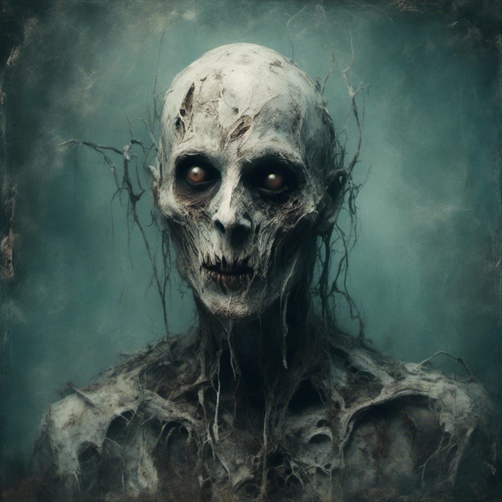 Macabre Portrait in Eerie Surrealism