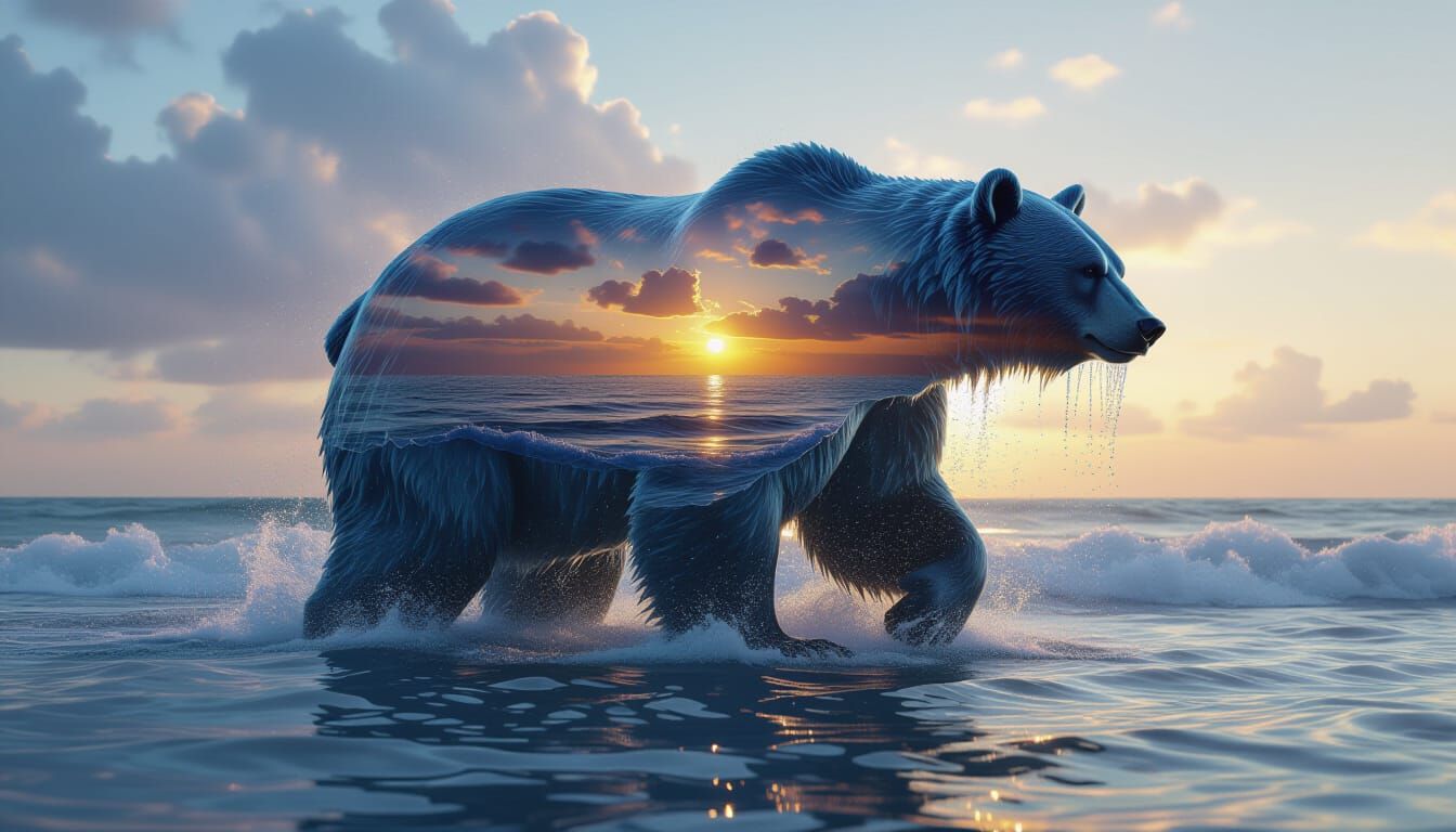 A high-resolution digital image with using the technique of «Silhouette in silhouette» (or double effect) to convey the ...