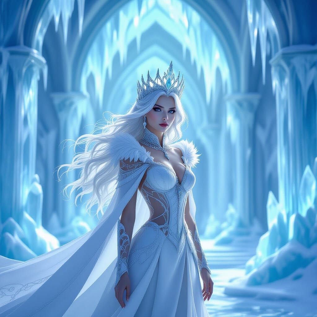 Regal Ice Queen in Frozen Palace
