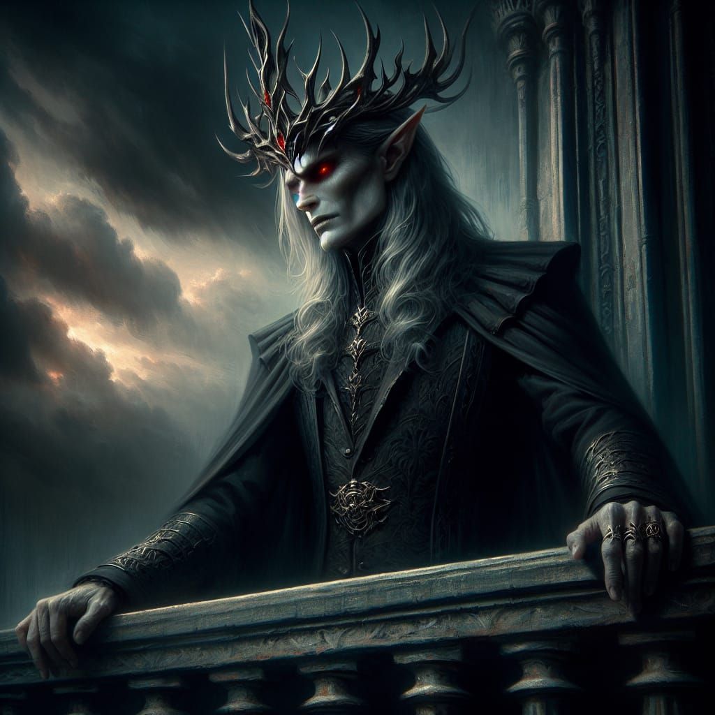 Dark Elf King in Majestic Castle