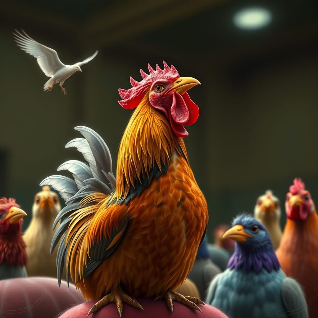 Rooster Sings Opera, Struggling to Hit High Notes