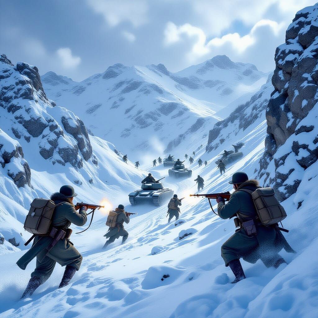 Greek Resistance Battles Invaders in Snowy Mountains