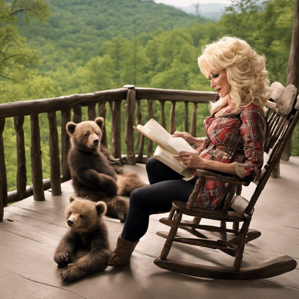Dolly Parton Reading to Bear Cubs