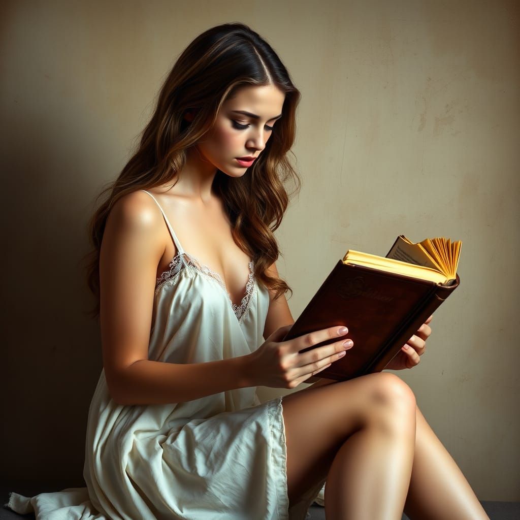 Serenely Lost in a Renaissance-Inspired Reading Scene