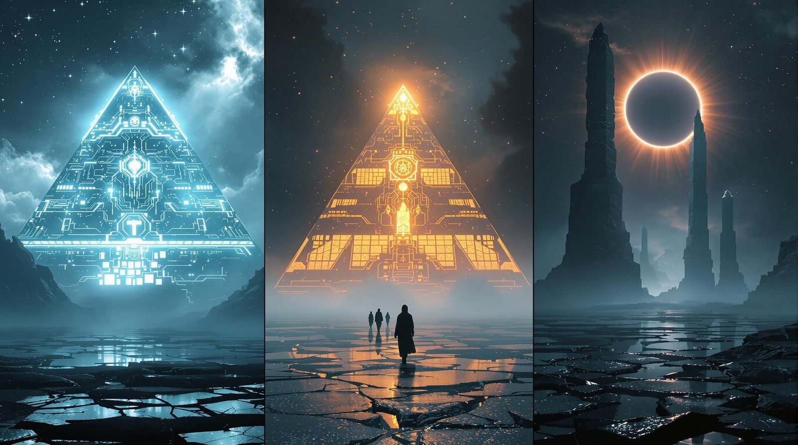 Aerostatic Pyramids in Techno-Fog: Sci-Fi Surrealism
